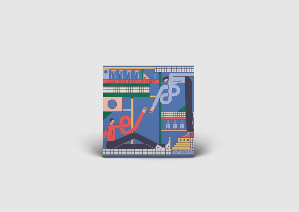 Live For Each Other - Fat Night (Transparent Blue & Red Vinyl)